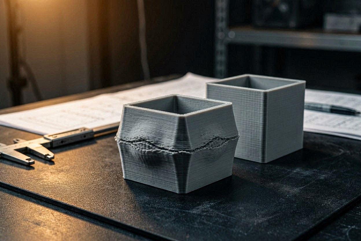 A macro comparison showing exactly how to fix 3D print visible line defects on solid-to-wall transitions.