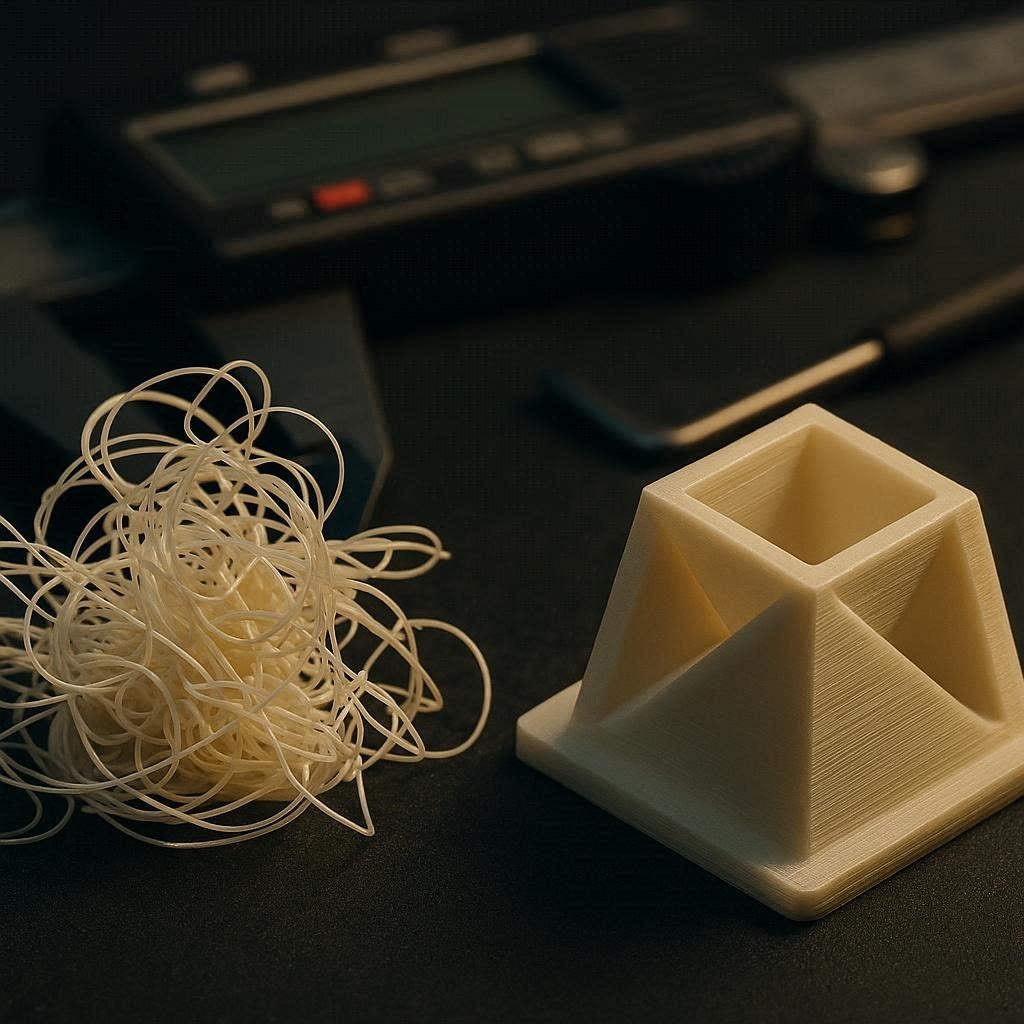 A visual comparison showing how to fix common 3D printing problems.
