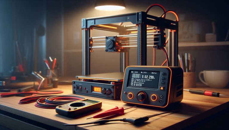 Using a multimeter to test a thermistor wire to fix Prusa MINTEMP error.