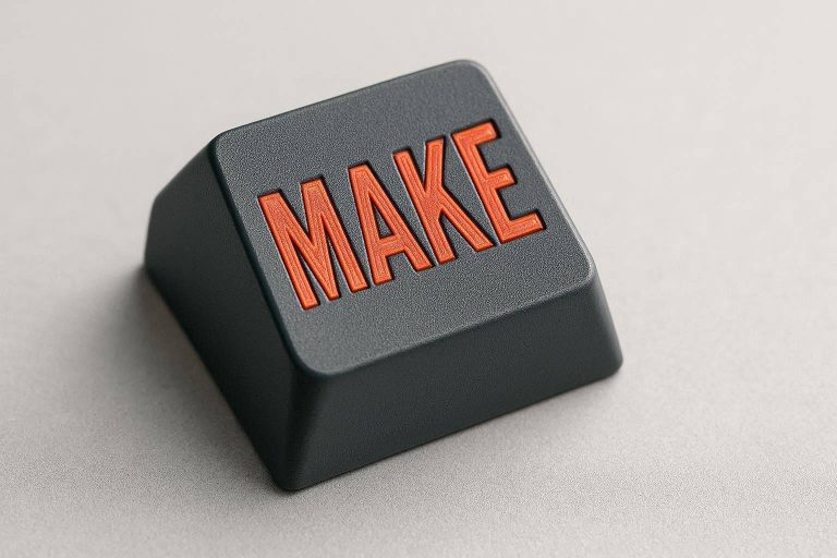 A flawless macro view demonstration of a 3D printed keycaps raised letters fix on a mechanical keyboard cap.