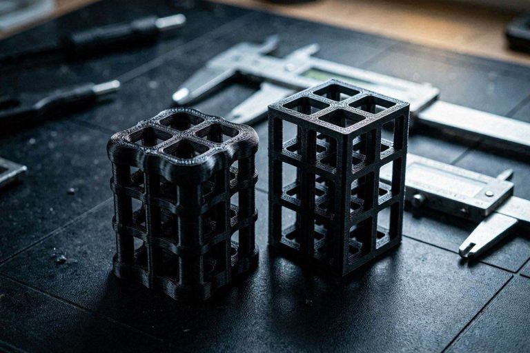 A visual comparison showing why you must calibrate pressure advance for flexible filaments.